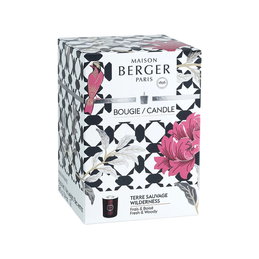 Свеча ароматическая Maison Berger Призма розовая с ароматом Дикие земли 240 г