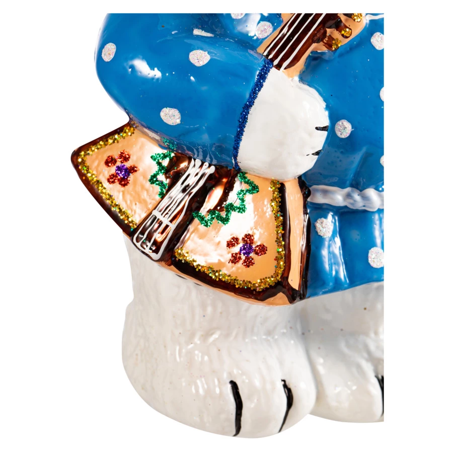 Игрушка елочная Morozko Мишка с балалайкой в ассортименте 11х9х16,5 см, стекло, п/к