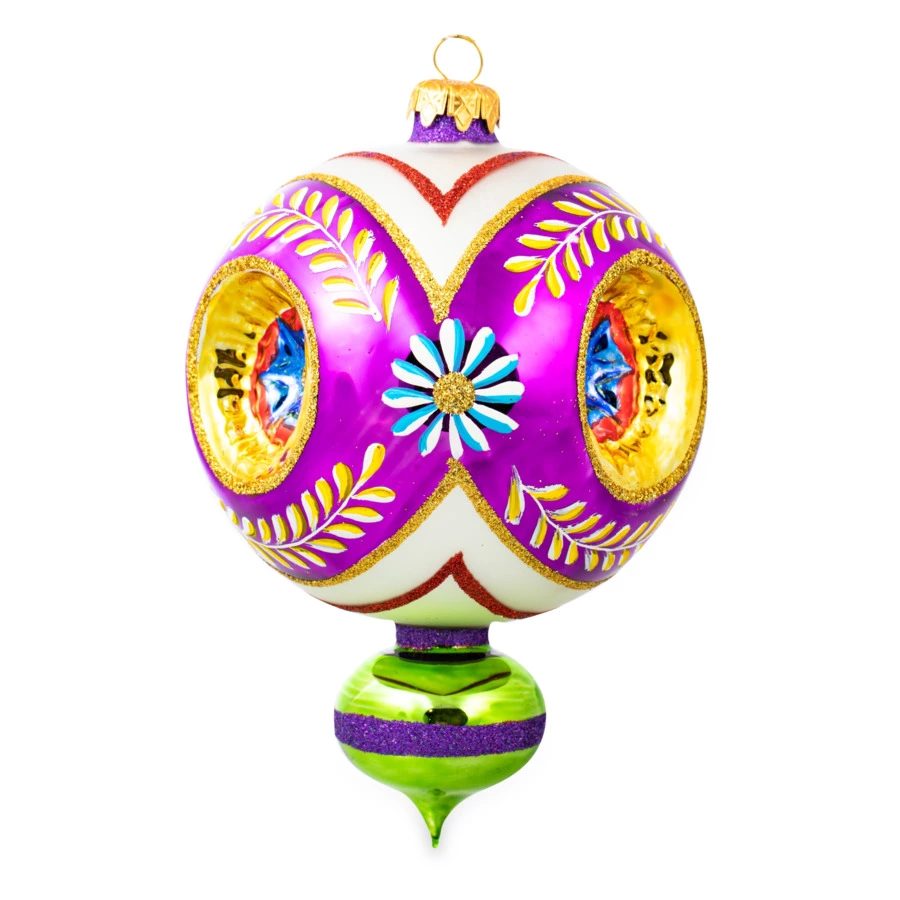 Игрушка елочная Morozko Подвес-рефлектор тройной 13х12х23 см, стекло, п/к