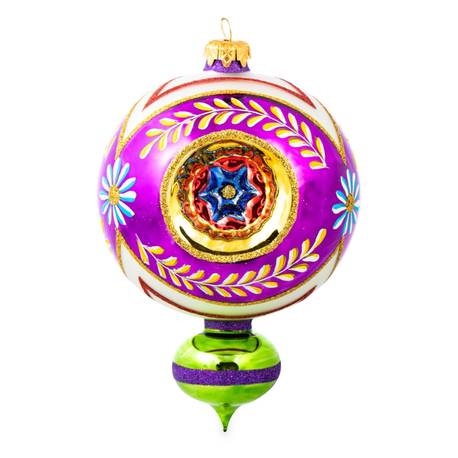 Игрушка елочная Morozko Подвес-рефлектор тройной 13х12х23 см, стекло, п/к