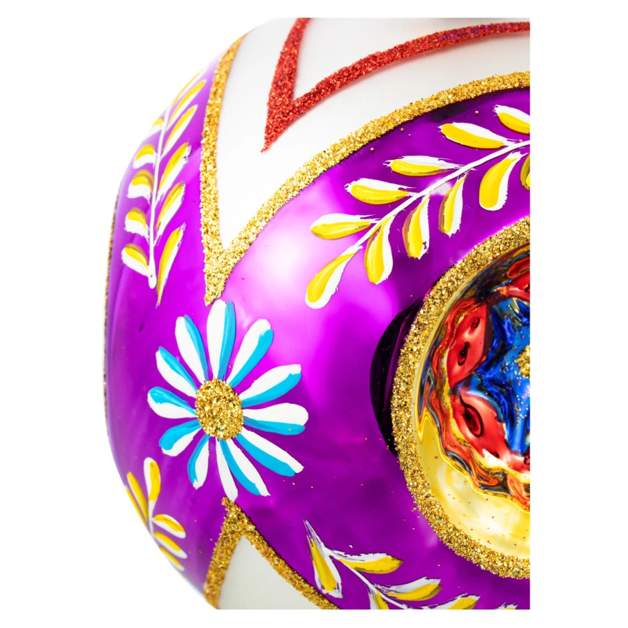 Игрушка елочная Morozko Подвес-рефлектор тройной 13х12х23 см, стекло, п/к