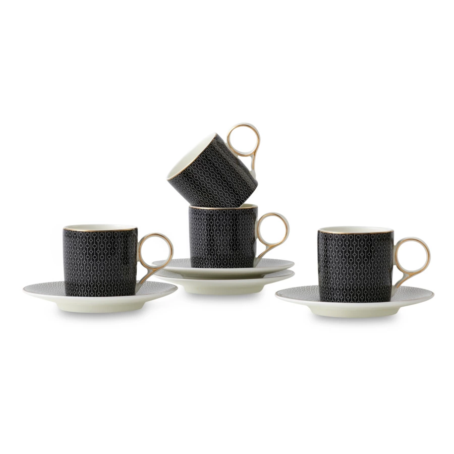 Набор чашек кофейных с блюдцем Mix&Match Home Вола 100 мл, 4 шт, фарфор, п/к