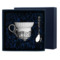 Чашка чайная с ложкой в футляре АргентА Кружевные узоры 72,97 г, серебро 925