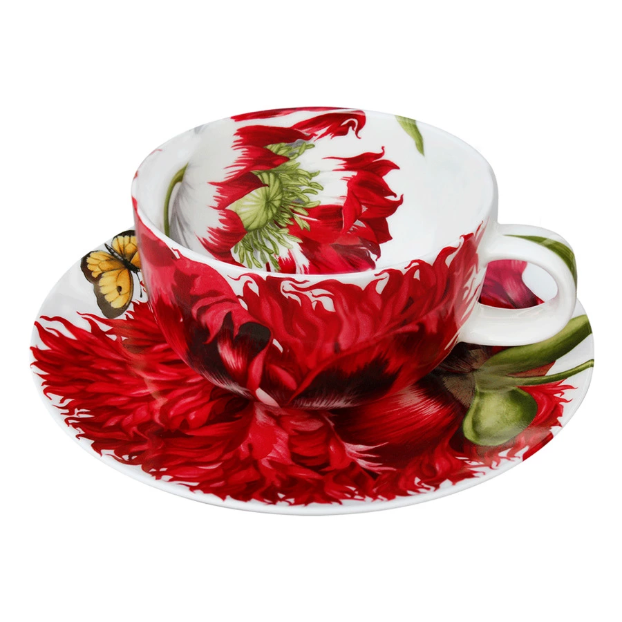 Чашка чайная с блюдцем Taitu Эмоция 275 мл, фарфор костяной