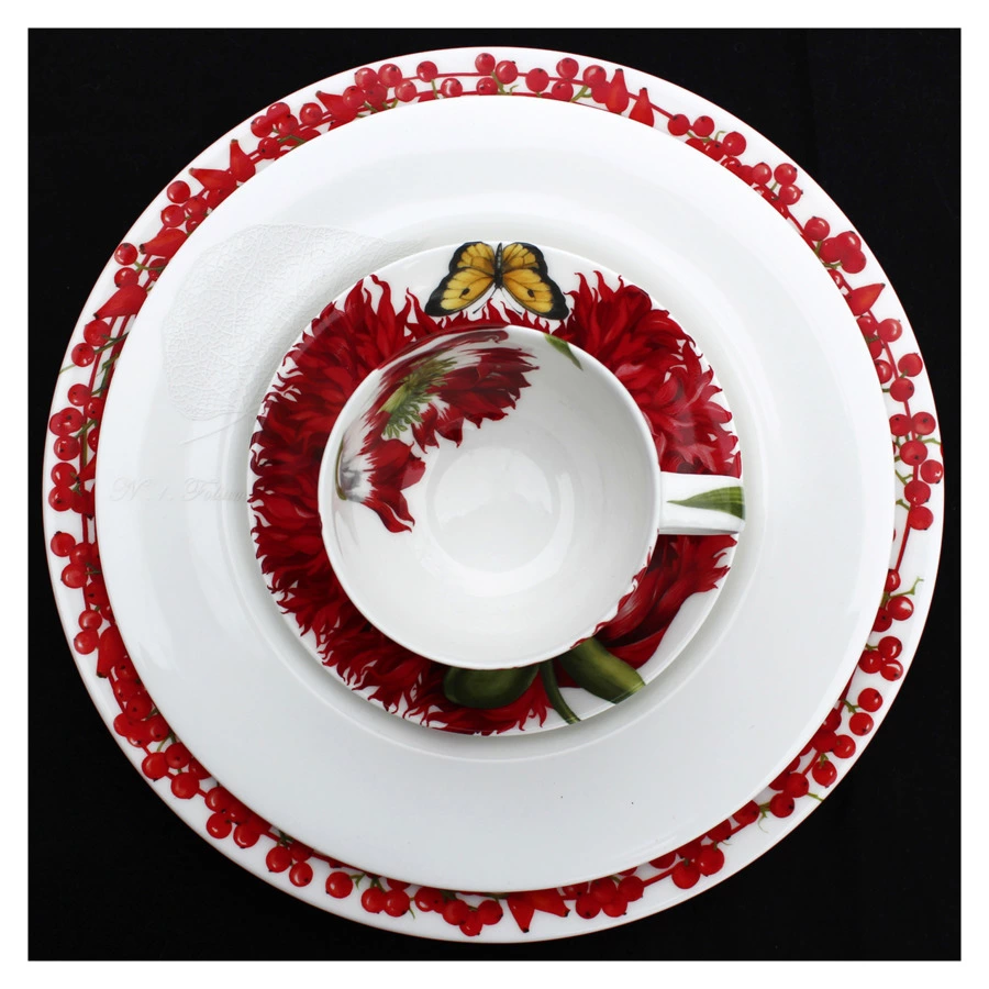 Чашка чайная с блюдцем Taitu Эмоция 275 мл, фарфор костяной