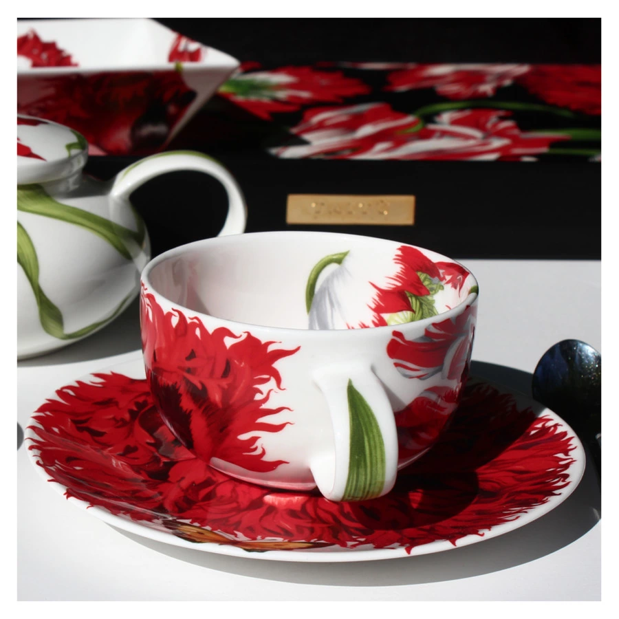 Чашка чайная с блюдцем Taitu Эмоция 275 мл, фарфор костяной