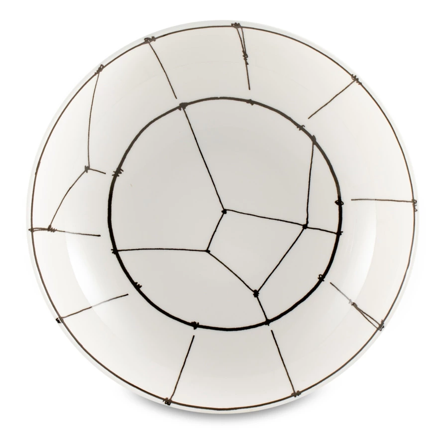 Тарелка суповая Taitu Утюги 20,5 см, фарфор костяной