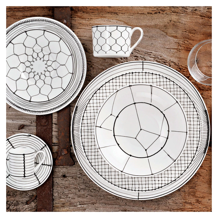 Тарелка суповая Taitu Утюги 20,5 см, фарфор костяной