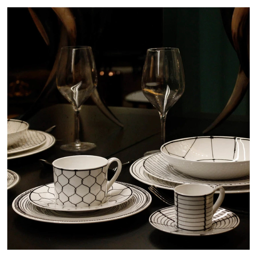 Тарелка суповая Taitu Утюги 20,5 см, фарфор костяной