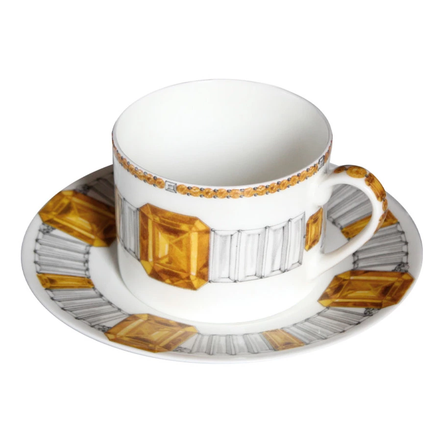 Чашка чайная с блюдцем Taitu Вечные ценности Топаз 230 мл, фарфор костяной
