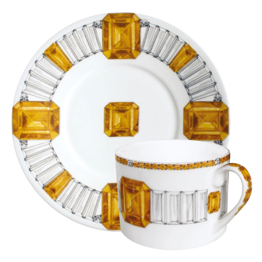 Чашка чайная с блюдцем Taitu Вечные ценности Топаз 230 мл, фарфор костяной