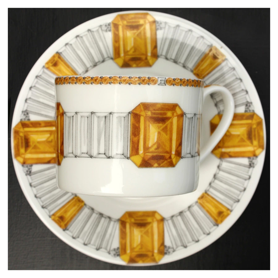 Чашка чайная с блюдцем Taitu Вечные ценности Топаз 230 мл, фарфор костяной