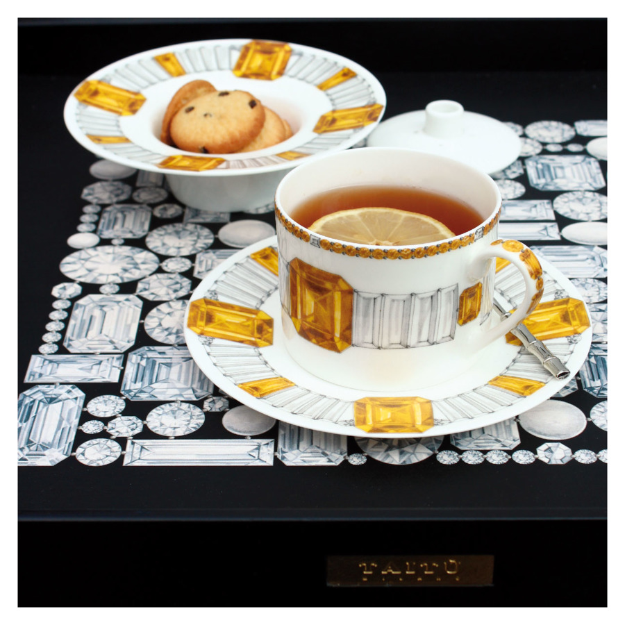 Чашка чайная с блюдцем Taitu Вечные ценности Топаз 230 мл, фарфор костяной