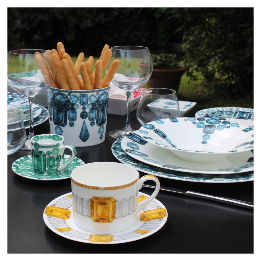 Чашка чайная с блюдцем Taitu Вечные ценности Топаз 230 мл, фарфор костяной