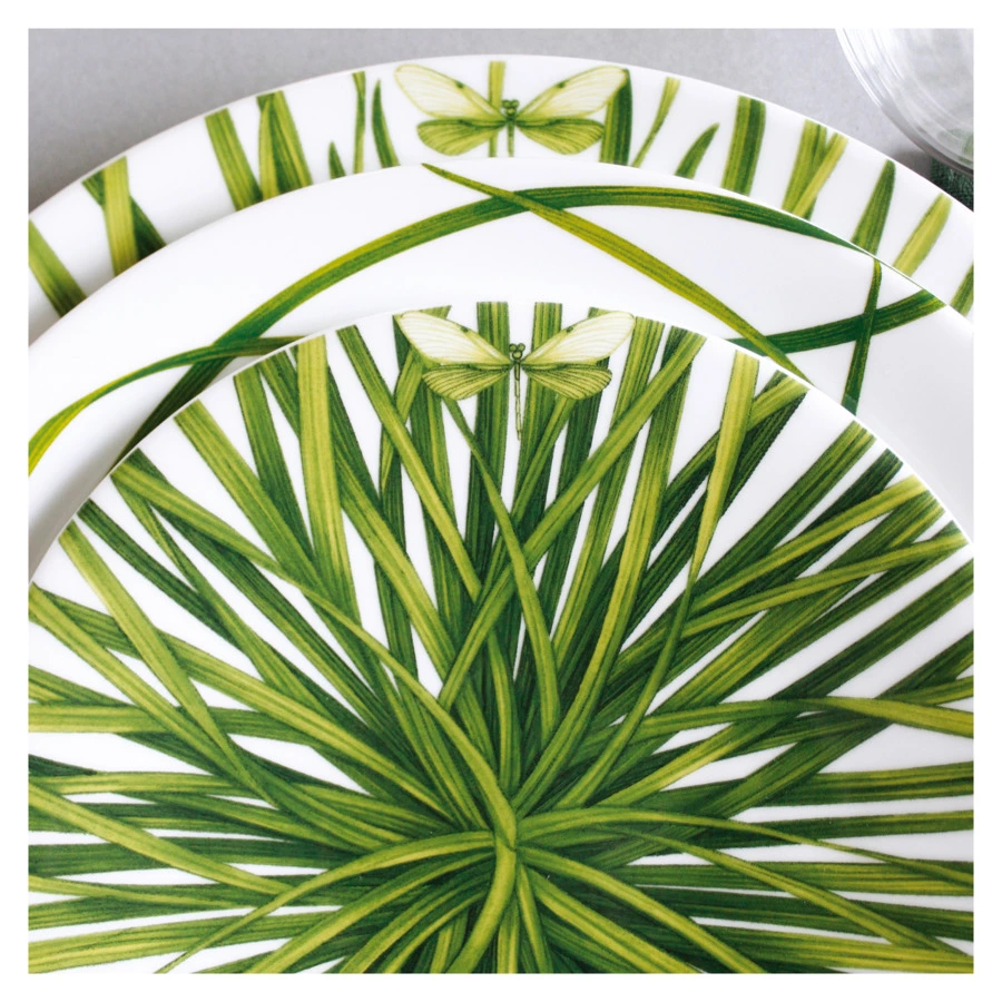 Блюдо сервировочное Taitu Травы 31 см, фарфор костяной