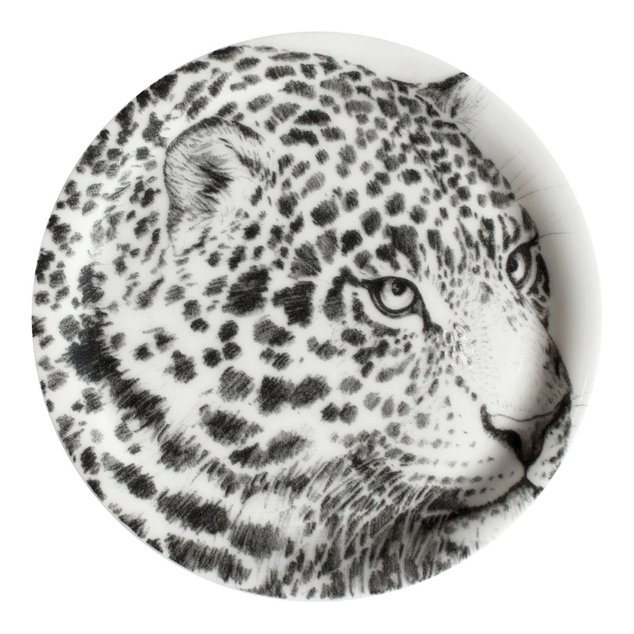 Кружка с крышкой Taitu Дикий нрав Леопард 450 мл, фарфор костяной