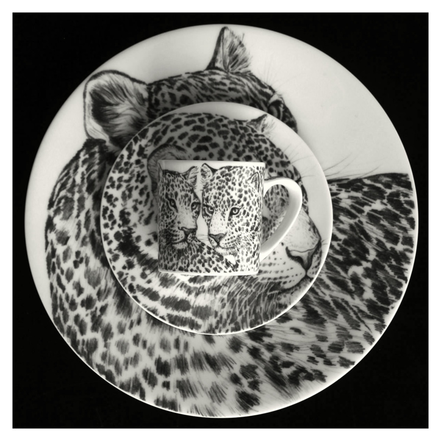 Тарелка десертная Taitu Дикий нрав Леопард 22 см, фарфор костяной