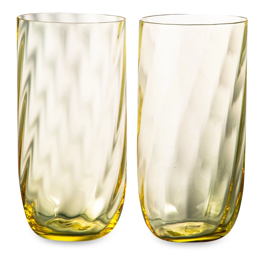 Набор стаканов для воды Anna Von Lipa Водоворот 300 мл, 2 шт, стекло хрустальное, желтый