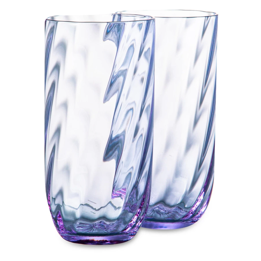 Набор стаканов для воды Anna Von Lipa Водоворот 300 мл, 2 шт, стекло хрустальное, лиловый