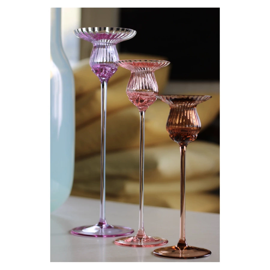 Подсвечник Anna Von Lipa 25 см, стекло хрустальное, бирюзовый