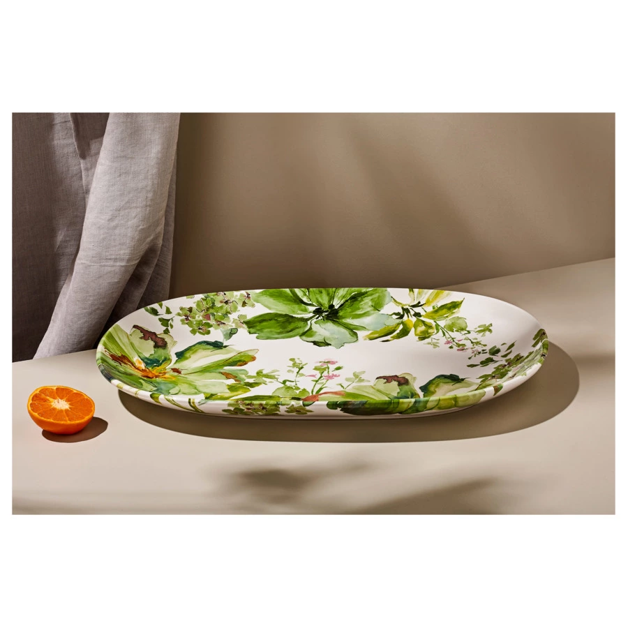 Блюдо овальное Casa Domani Botanical 40х28 см, керамика, п/к