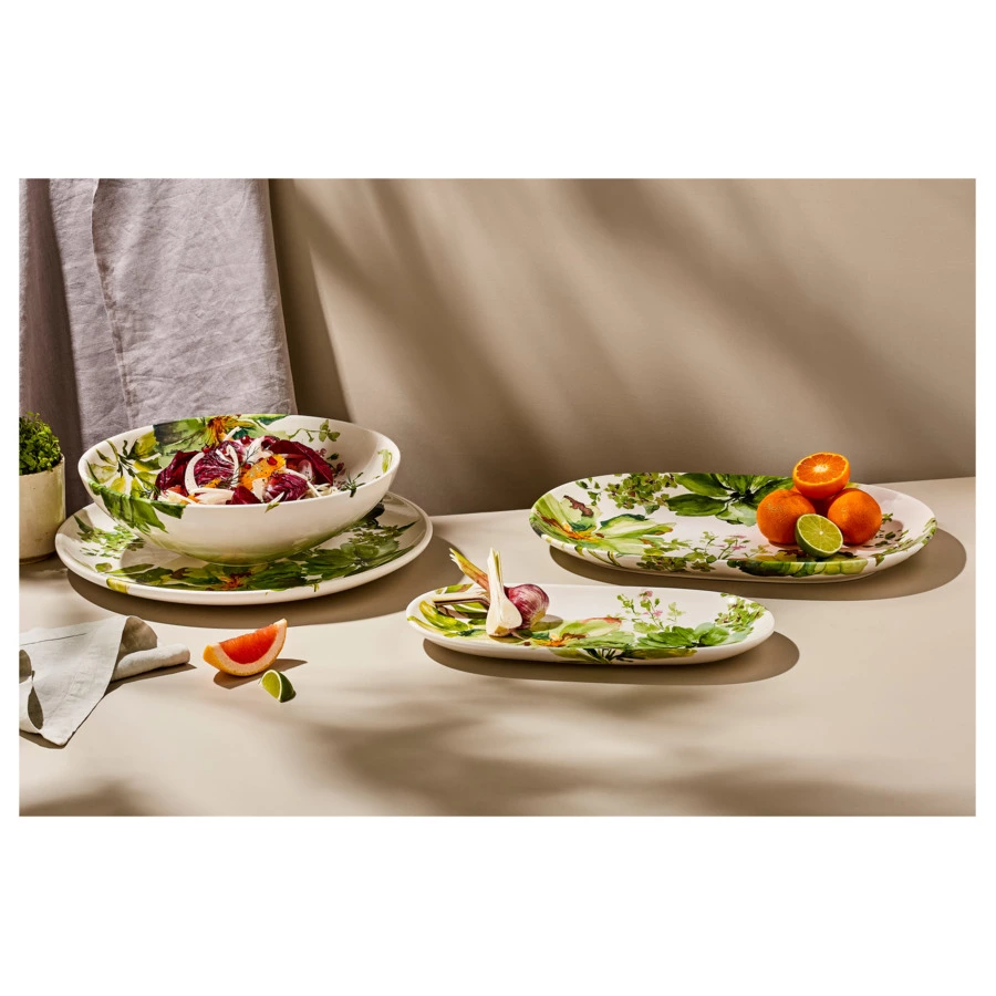 Блюдо овальное Casa Domani Botanical 40х28 см, керамика, п/к