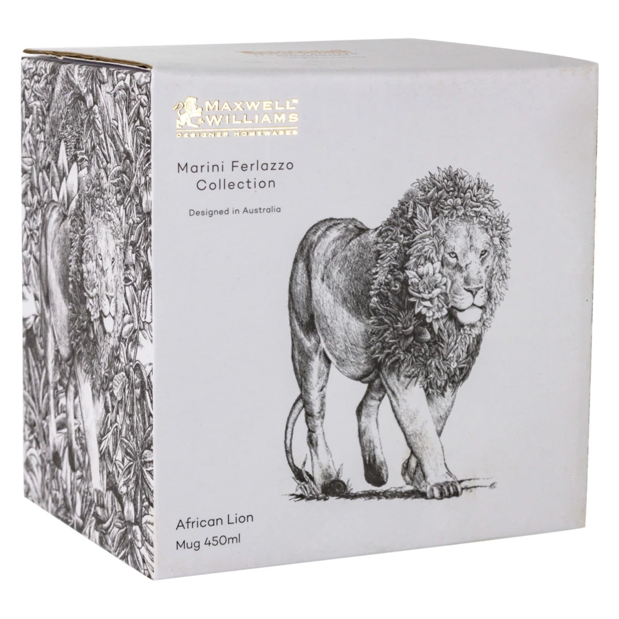 Кружка Maxwell & Williams Африканский лев 450 мл, фарфор твердый, п/к