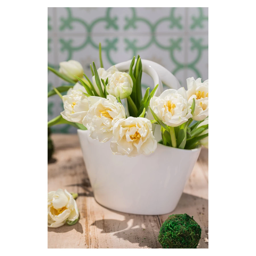 Ваза для цветов My Ceramic Story Сноуфлэйк 18 см, керамика, ручная работа