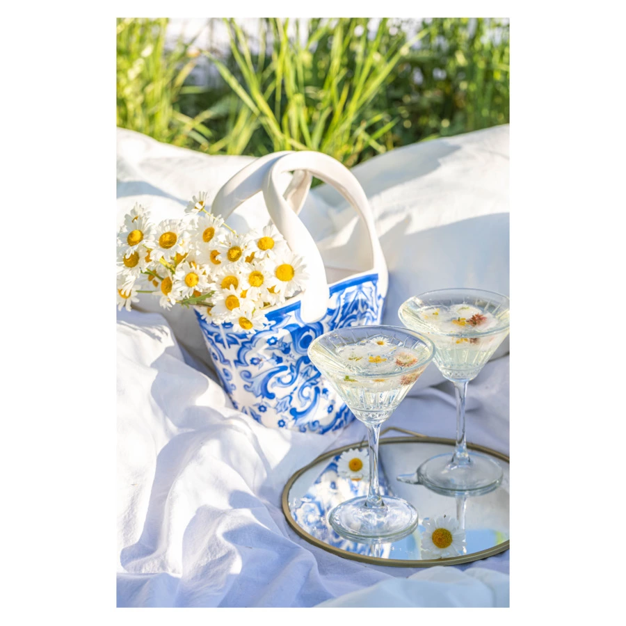 Ваза для цветов My Ceramic Story Гжелини 28 см, керамика, ручная работа