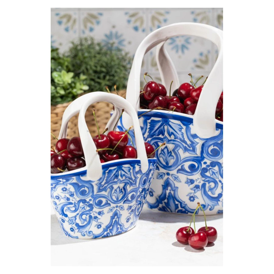 Ваза для цветов My Ceramic Story Гжелини 28 см, керамика, ручная работа