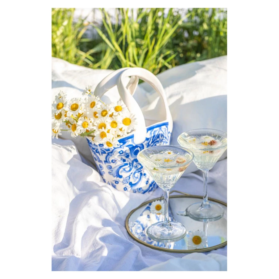 Ваза для цветов My Ceramic Story Гжелини 28 см, керамика, ручная работа