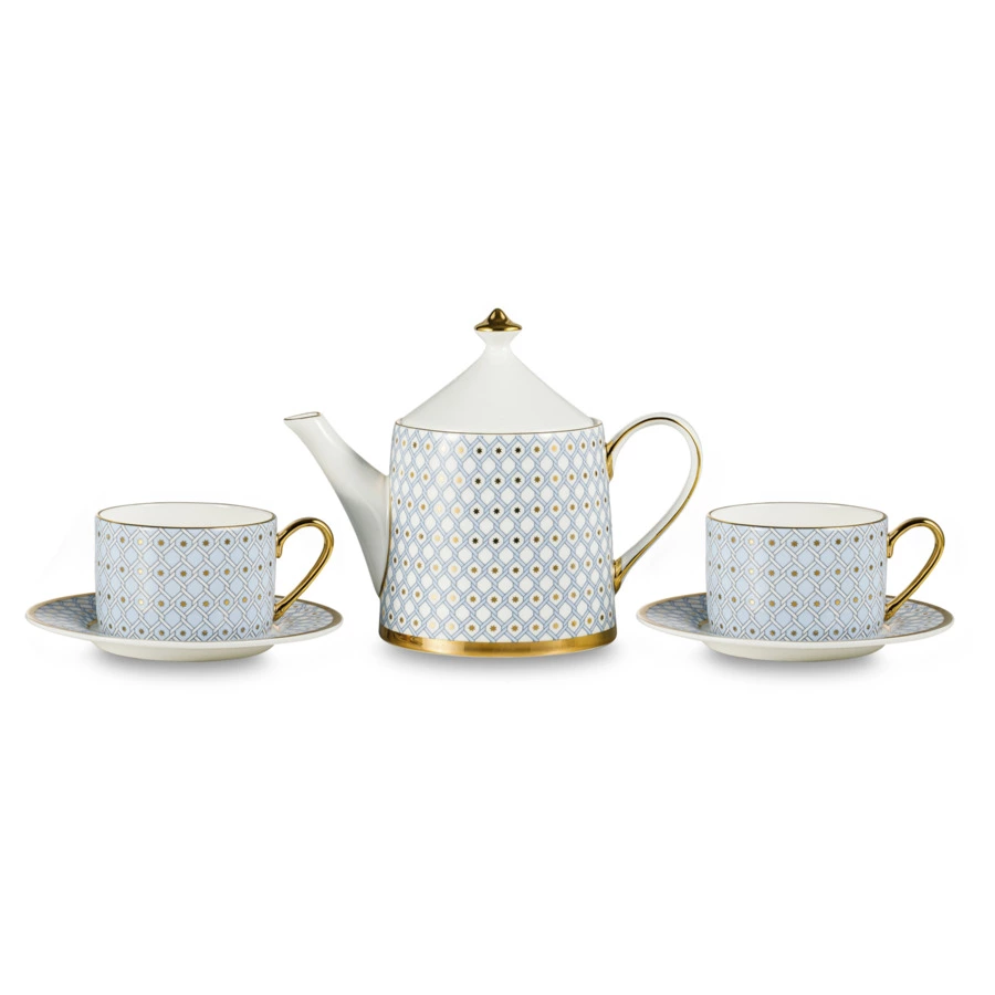 Сервиз чайный ИФЗ Азур Идиллия на 4 персоны 9 предметов, фарфор костяной-sale