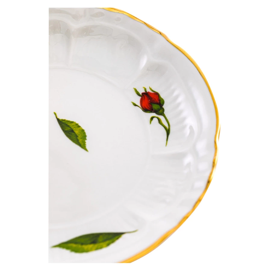 Сервиз чайный Промыслы Вербилок Кузнецовский Бутоны раскидные на 6 персон 15 предметов, фарфор