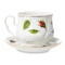 Чашка чайная с блюдцем Промыслы Вербилок Кузнецовский Бутоны раскидные 350 мл, фарфор