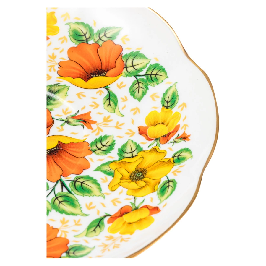 Чашка чайная с блюдцем Промыслы Вербилок Восточная принцесса Оранжевое лето 270 мл, фарфор