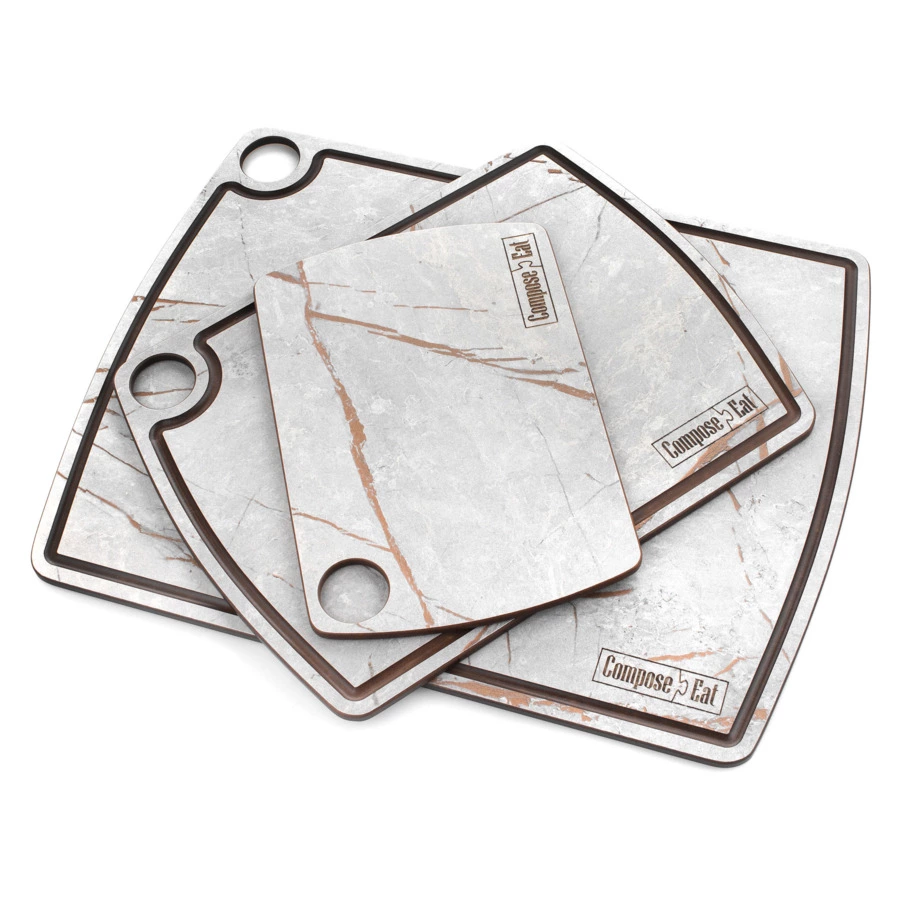 Доска разделочная ComposeEat Fashion 36х28 см, композит, серый мрамор