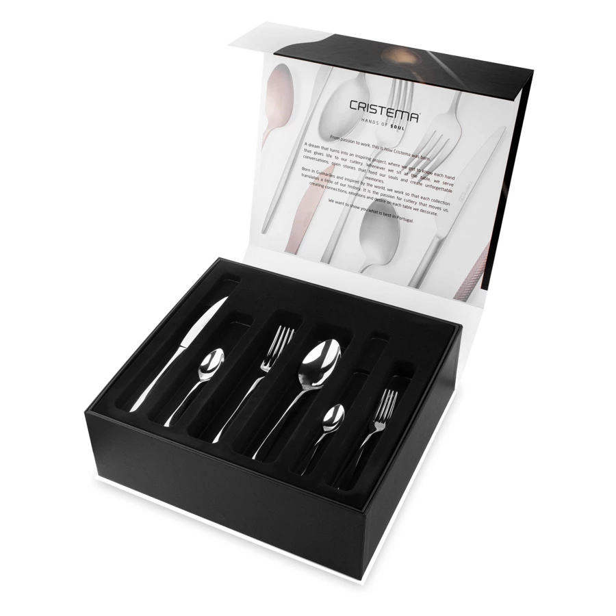 Набор столовых приборов CRISTEMA Colombo на 12 персон 75 предметов, сталь нержавеющая, зеркальная по