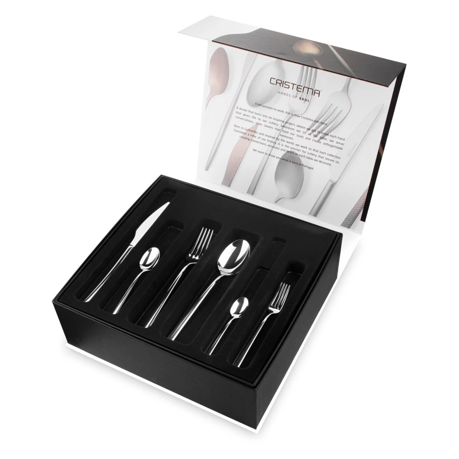 Набор столовых приборов CRISTEMA Macau на 12 персон 75 предметов, сталь нержавеющая, зеркальная поли