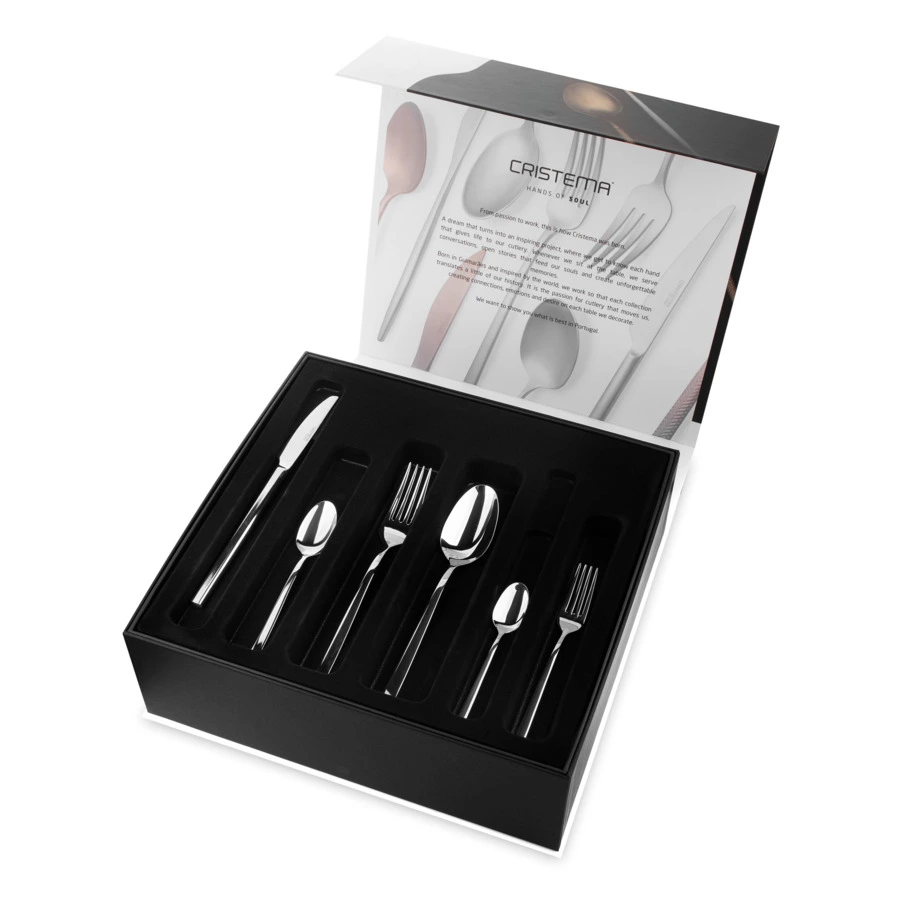 Набор столовых приборов CRISTEMA Milan на 12 персон 75 предметов, сталь нержавеющая, зеркальная поли