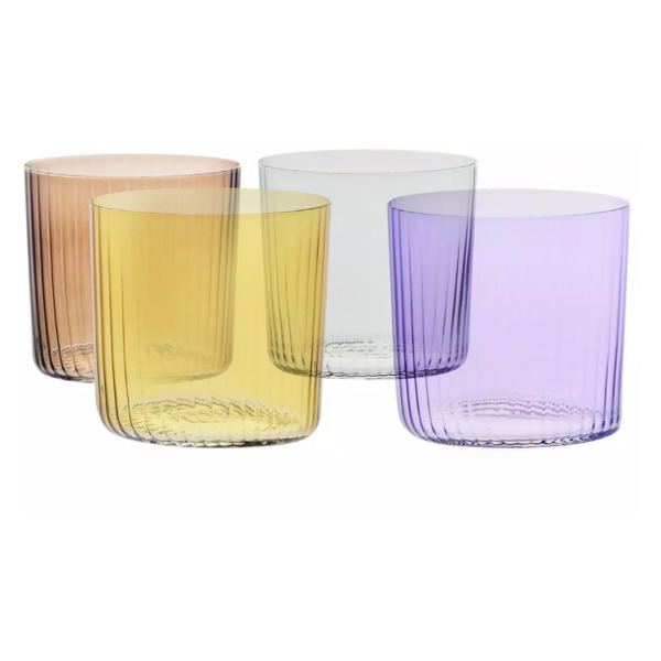 Набор бокалов для воды Krosno Деко 350 мл, 4 цвета, 4 шт, стекло