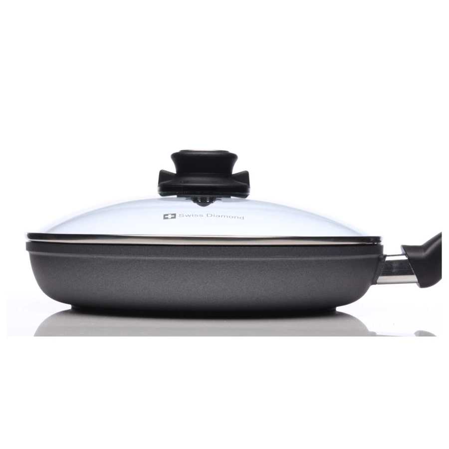 Сковорода с алмазным покрытием с крышкой Swiss Diamond XD CLASSIC+ 24 см, 1,5л, алюминий литой