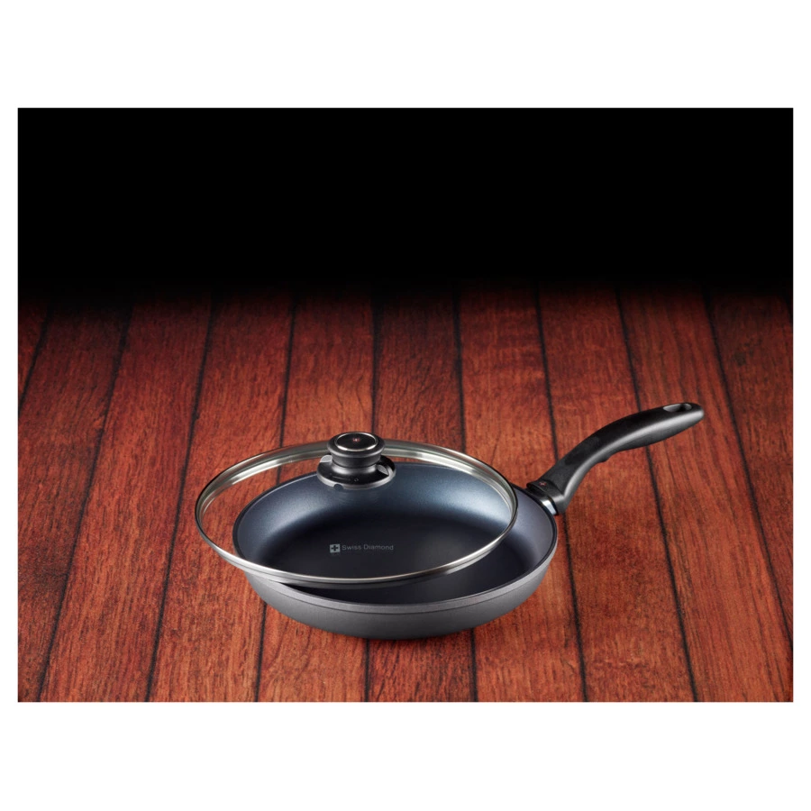 Сковорода с алмазным покрытием с крышкой Swiss Diamond XD CLASSIC+ 24 см, 1,5л, алюминий литой