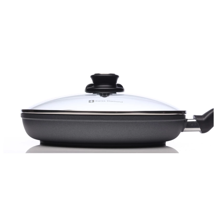 Сковорода с алмазным покрытием с крышкой Swiss Diamond XD CLASSIC+ 26 см, 1,8л, алюминий литой