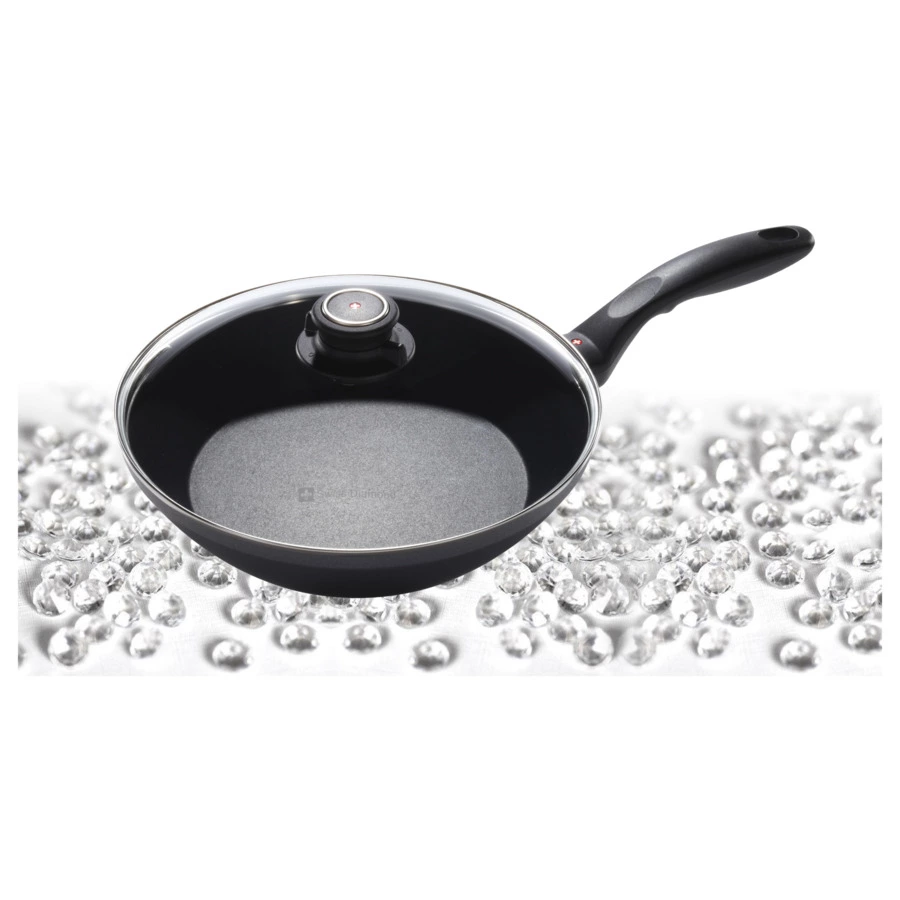Сковорода с алмазным покрытием глубокая с крышкой  Swiss Diamond XD CLASSIC+ 28см, 2,7л, алюминий ли