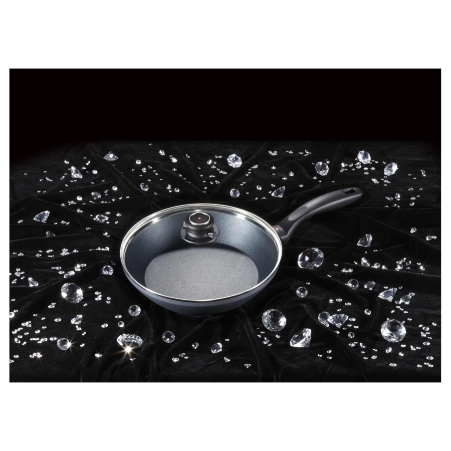 Сковорода с алмазным покрытием глубокая с крышкой  Swiss Diamond XD CLASSIC+ 28см, 2,7л, алюминий ли