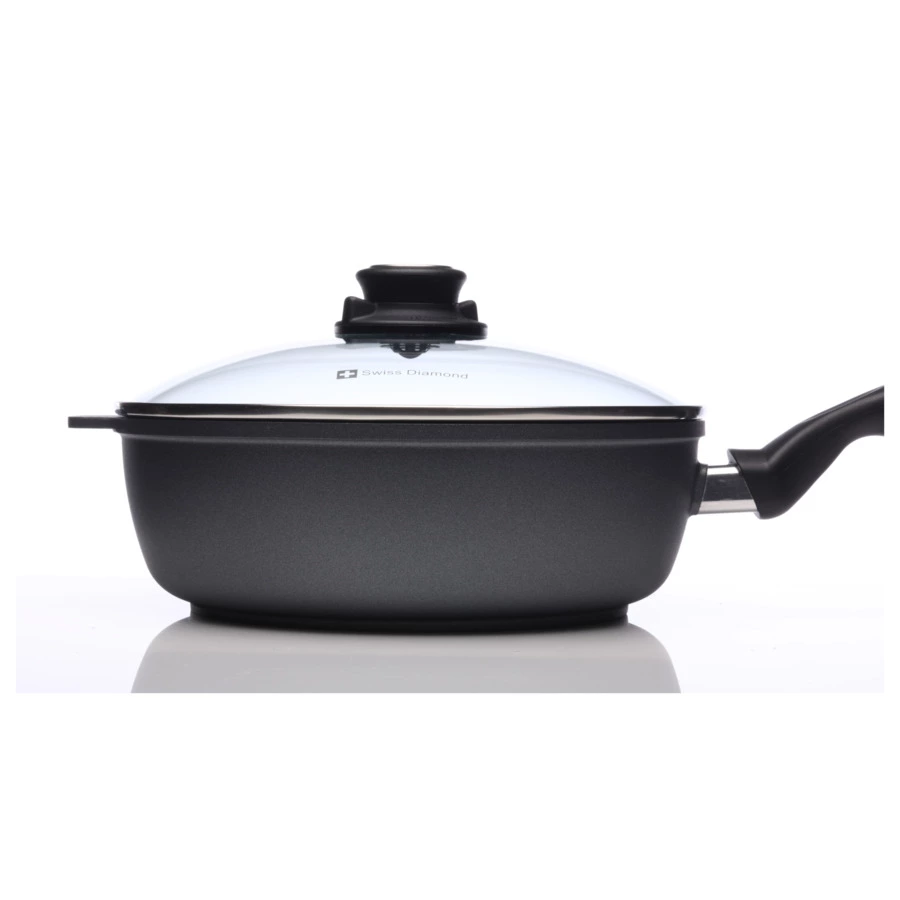 Сотейник с алмазным покрытием с крышкой Swiss Diamond XD CLASSIC+ 24 см, 3л, алюминий литой