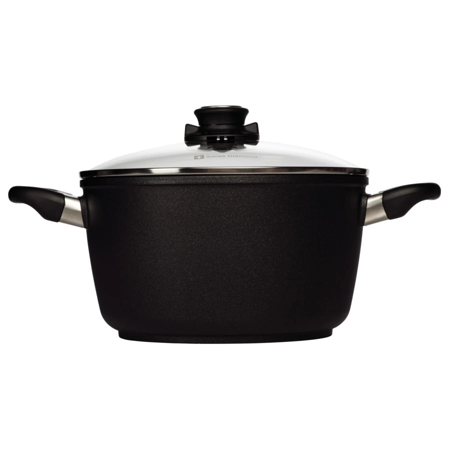 Кастрюля с алмазным покрытием с крышкой Swiss Diamond XD CLASSIC+ 24 см, 5,2л, алюминий литой