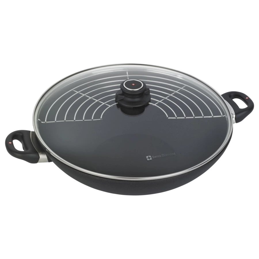 Сковорода ВОК с крышкой Swiss Diamond XD CLASSIC+ INDUCTION 28 см, 6л, алюминий