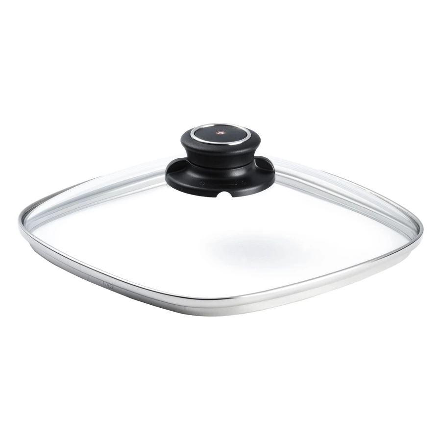 Крышка стеклянная квадратная Swiss Diamond 20х20см, с пароотводом, для духовки до 260С