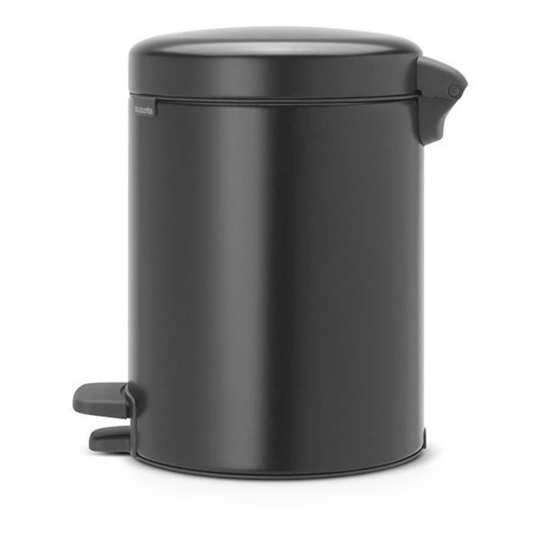 Ведро для мусора с педалью Brabantia NewIcon 5 л, черное, матовое
